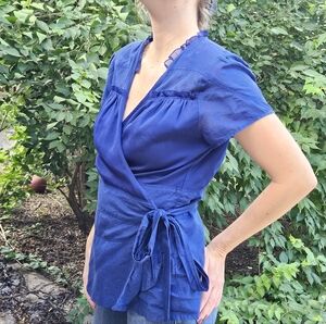 Silk Blend Wrap Top
